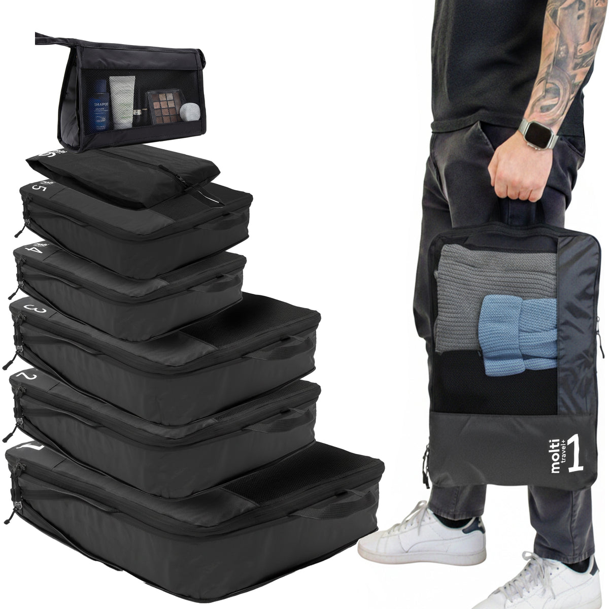 SET OF 7IN1 TRAVEL ORGANIZER FOR CLOTHES CASE COMPRESSION COSMETICS Manufacturer code OGQXVJ