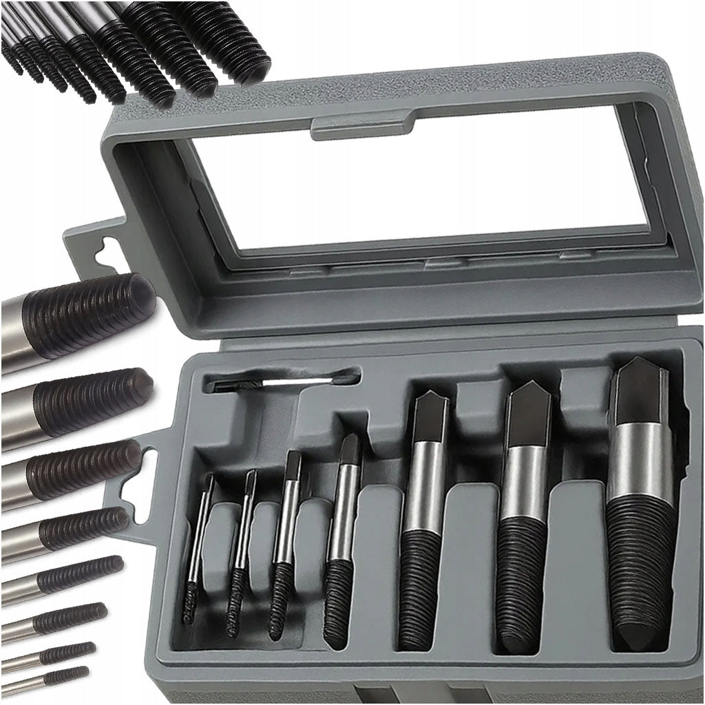 SET OF 8-PIECE UNSCREWERS FOR BROKEN AND BROKEN SCREWS 3 TO 45 MM
