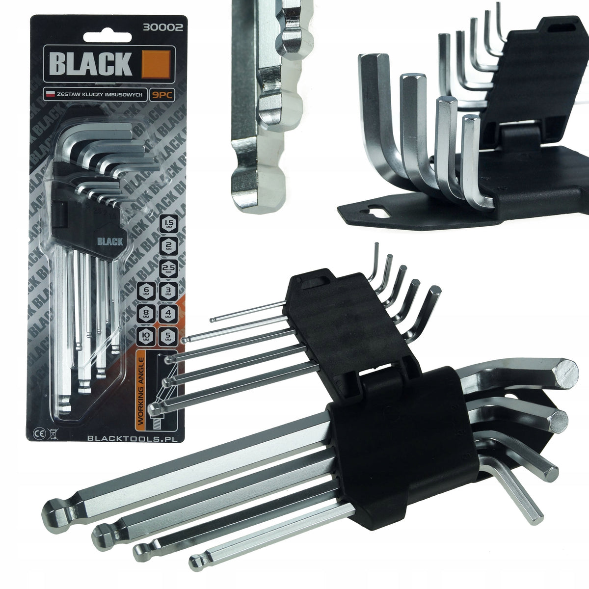 SET OF 9 PC SPHERICAL ALLEN WRENCHES (30002)