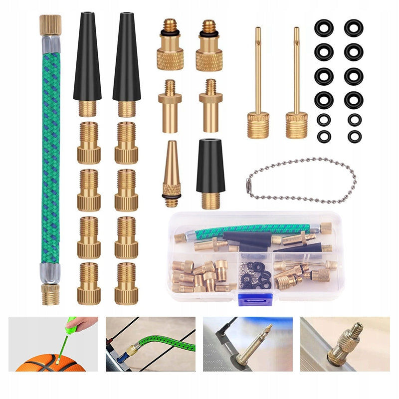 SET OF ADAPTERS TIPS FOR BICYCLE PUMPING WHEELS TIRES VALVES 32 el Packaging status original