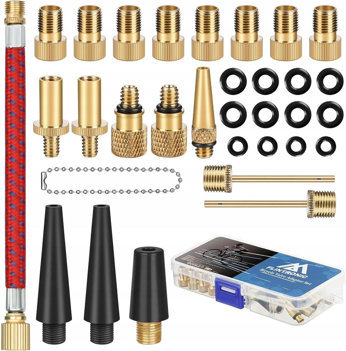 SET OF ADAPTERS TIPS FOR PUMPING BICYCLE TIRES VALVES 32PCS