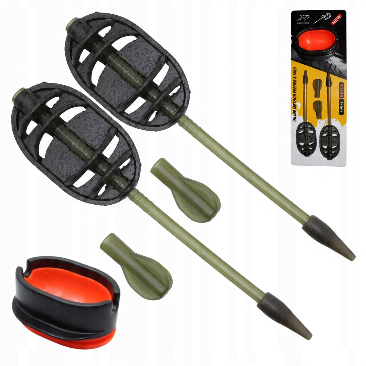 SET OF BASKETS 30G 40G FOR METHOD FEEDER WITH CASTING SHUTTLECOCK MOLD FOR METHOD