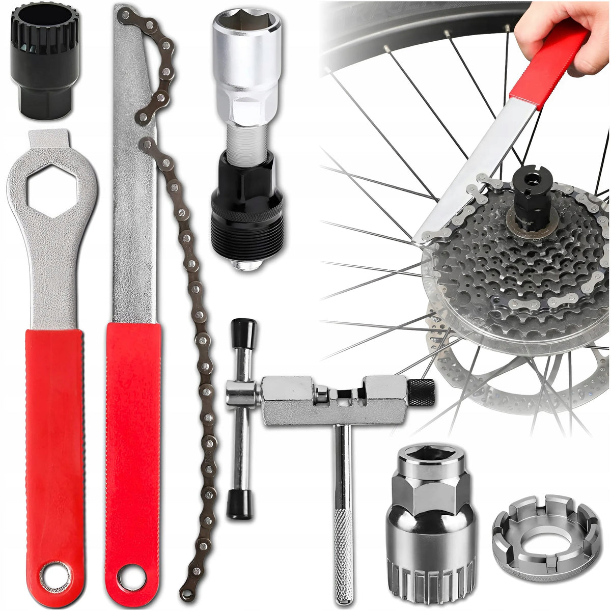SET OF BICYCLE TOOLS CRANK KEYS FOR BICYCLE CAPPER BACIK 7 ELEMENTS Manufacturer code ZESTAW NARZĘDZI DO NAPRAWY ROWERU MEMFLOW