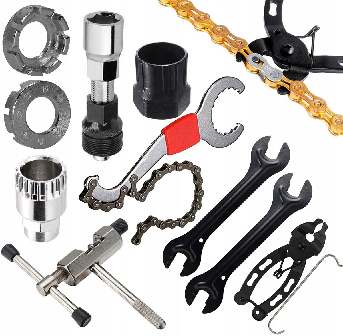 SET OF BICYCLE TOOLS CRANK SUPPORT KEY FOR BICYCLE SCOOTER BACIK 10el