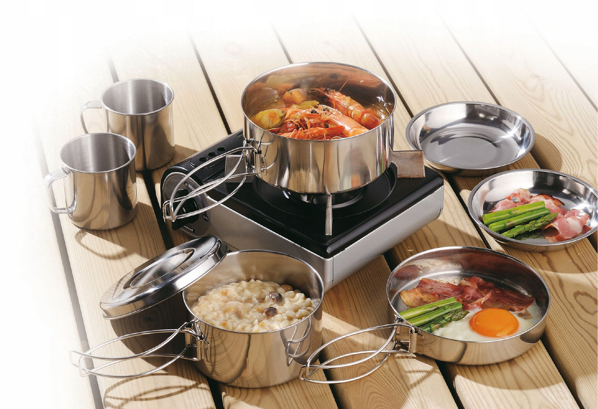 SET OF CAMPING HIKING POTS KAMILLE Color silver
