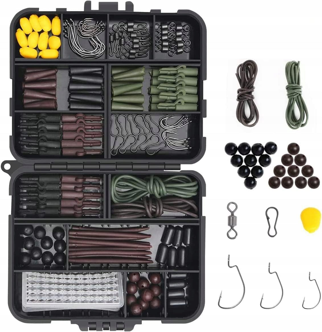 SET OF FISHING ACCESSORIES 272 EL HOOKS WEIGHTS SWIVELS