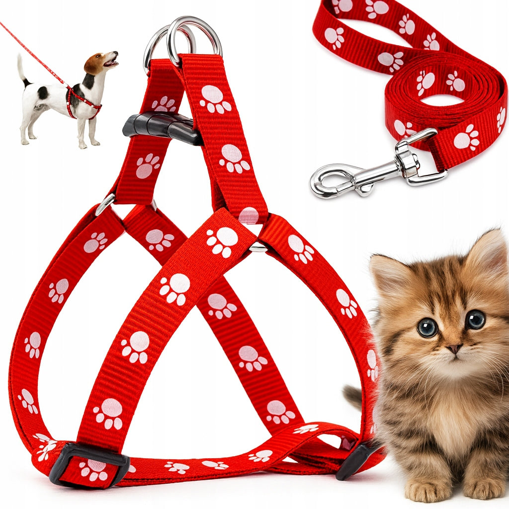 SET OF HARNESSES + LEASH FOR CAT DOG YORK RABBIT LIGHT LEASH COLLAR 120CM