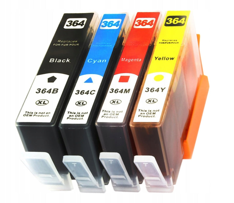 SET OF INKS FOR HP 364 BLACK + 364 COLORS