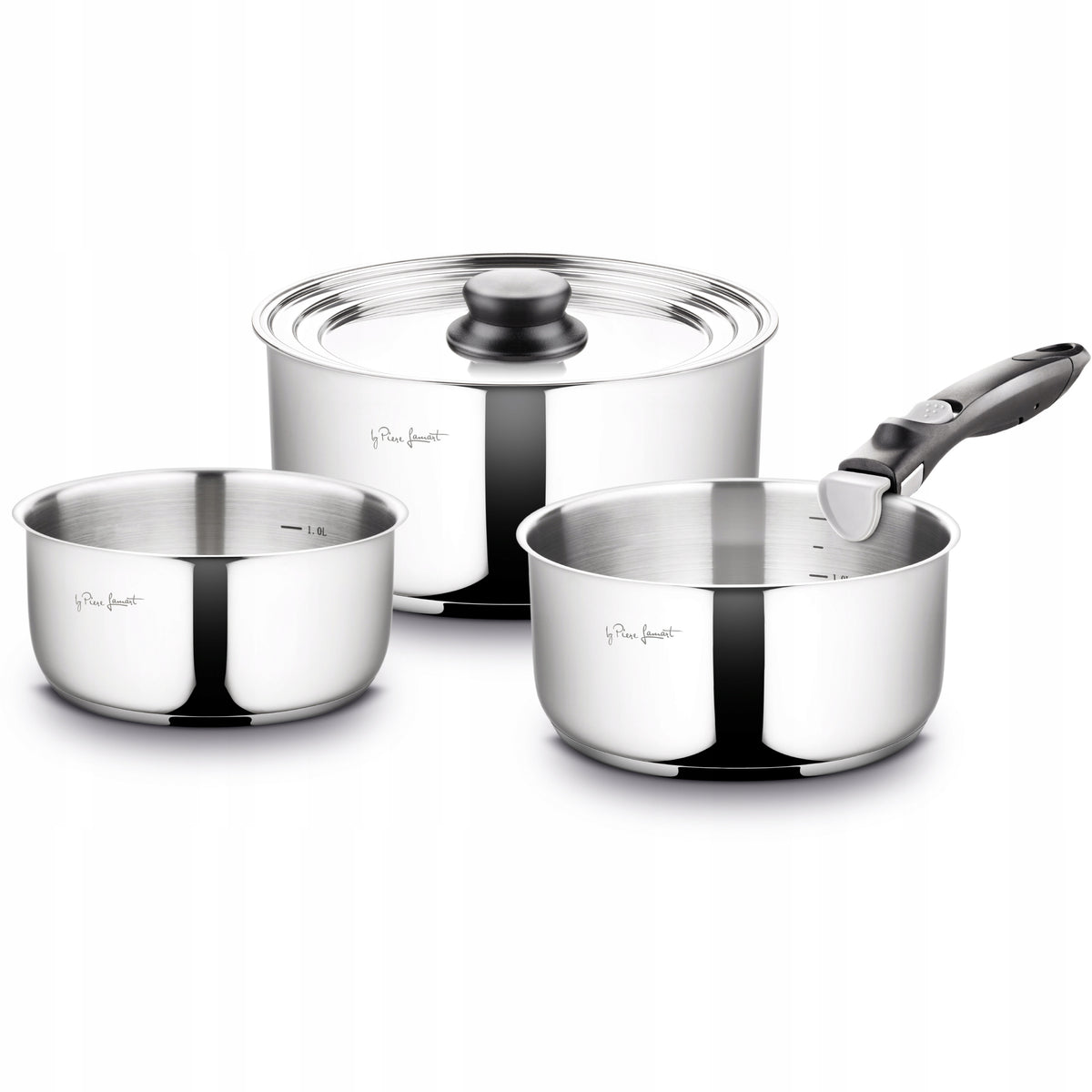 SET OF POTS +Cover +Detachable Handle Lamart INDUCTION 5 Elements KIMS Packaging status original