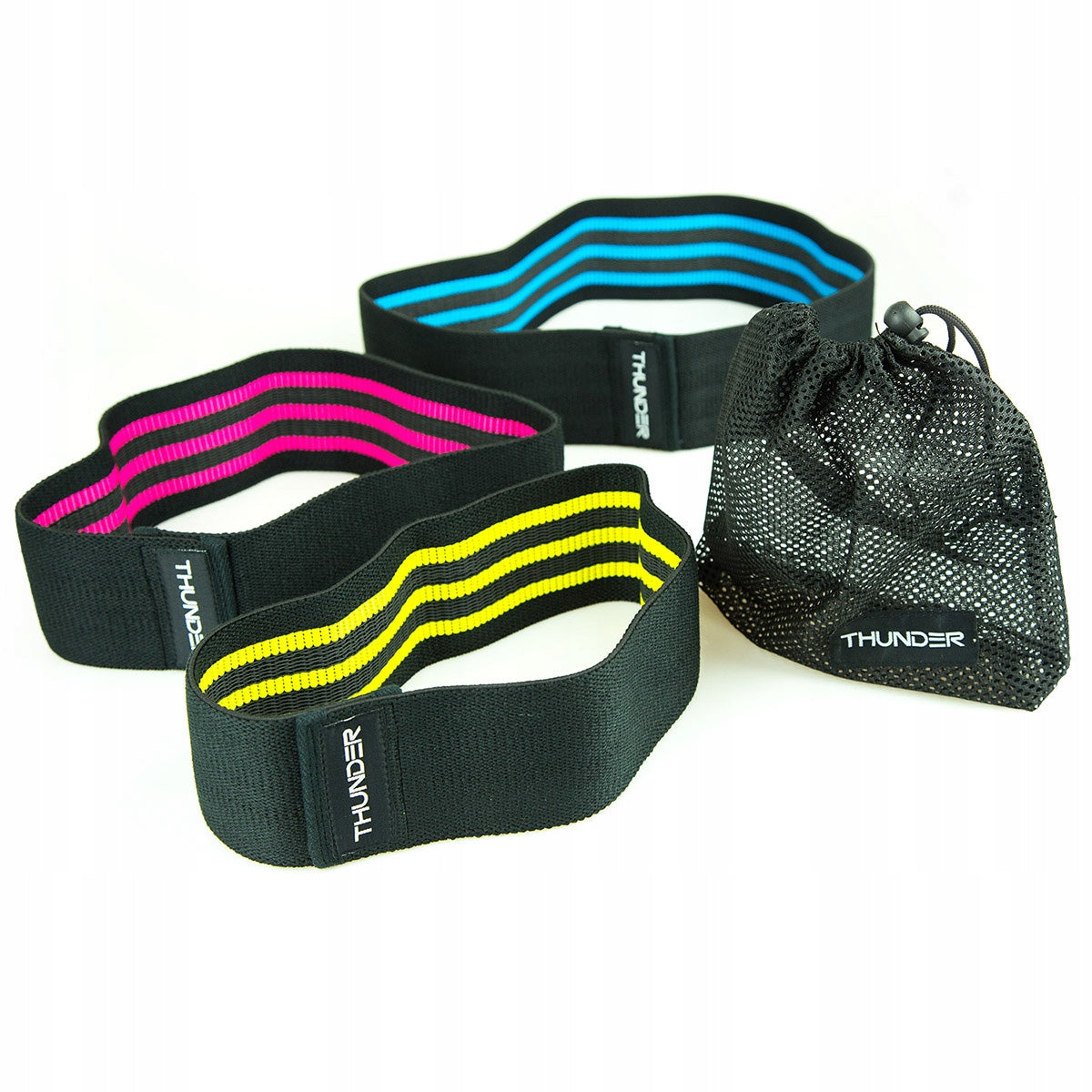 SET OF RUBBER MINI HIP BAND RUBBER EXERCISE MATERIAL TAPES 3 PIECES Color multicolor