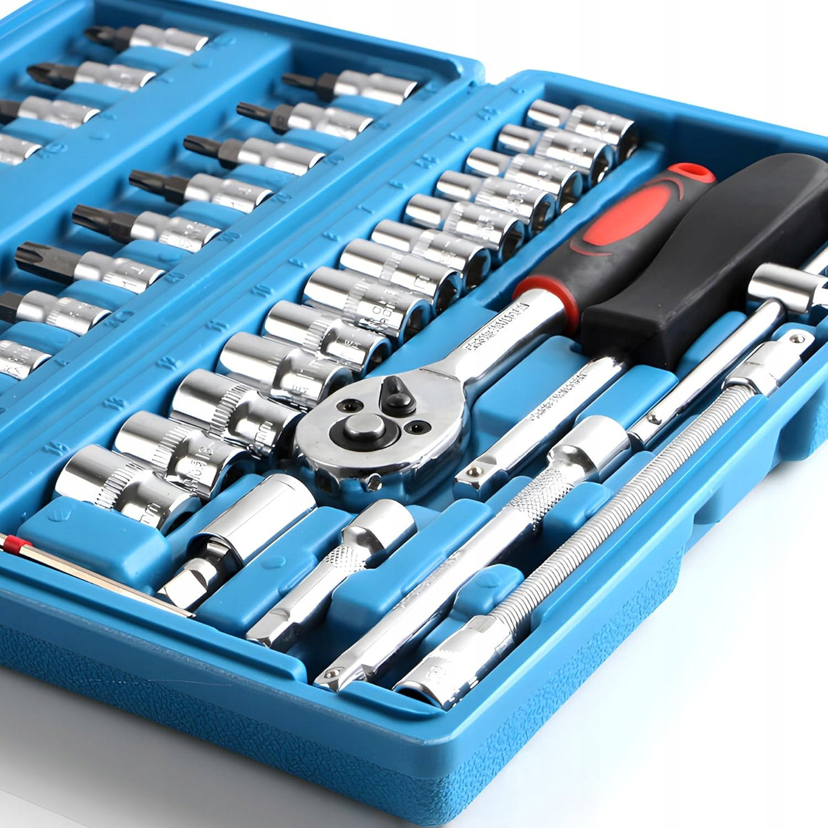 SET OF SOCKET WRENCHES 46 EL RATCHET CAPS BITS TOOL CASE Manufacturer code 5906040383422