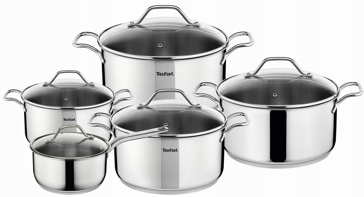 SET OF TEFAL STAINLESS STEEL POTS 10ELEMENTS FOR NON-STICK INDUCTION
