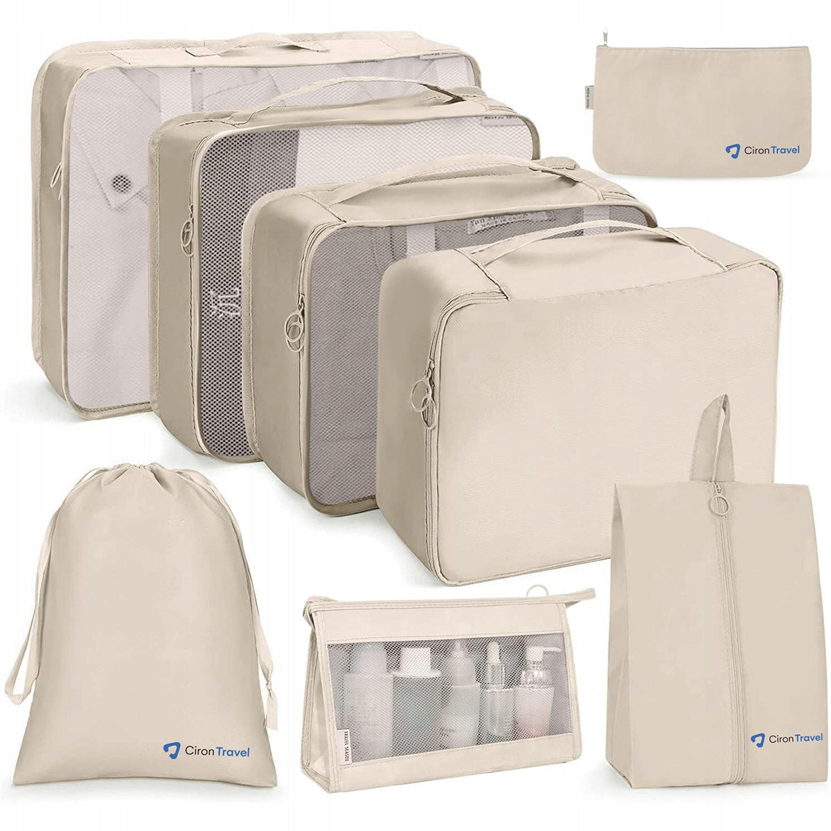 SET OF TRAVEL ORGANIZERS CIRON TRAVEL for backpack suitcase 8 elements Packaging status original