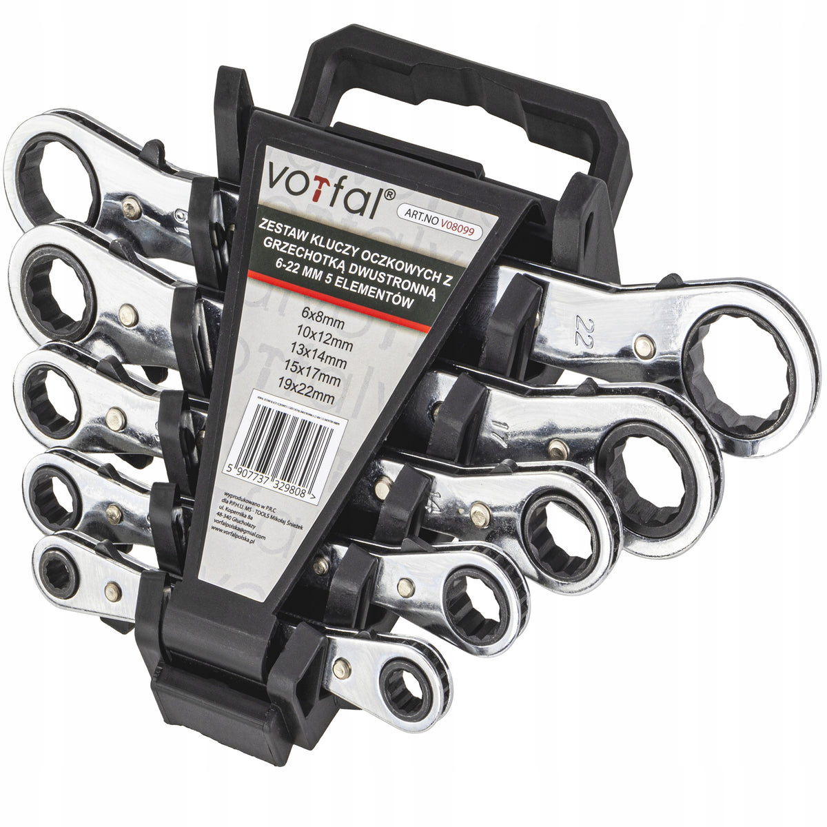 SET OF WRENCHES EYE WRENCHES WITH DOUBLE-SIDED RATCHET 6-22 MM 5 EL