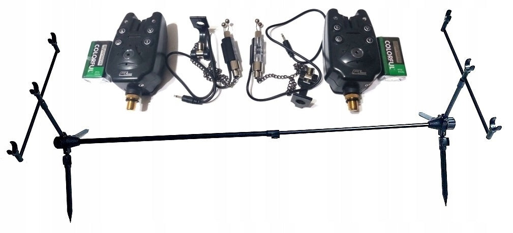 SET RODPOD ALUMINUM ROD STAND 2 BEACONS 2 HANGERS BATTERIES