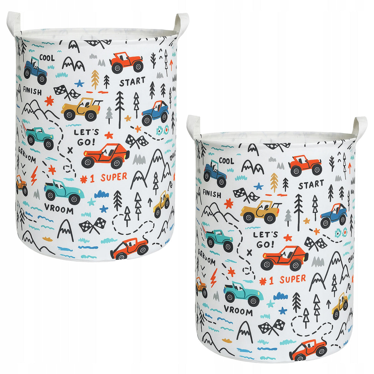 SET TOY BASKET LARGE TOY CONTAINER 2PCS RACE 62L