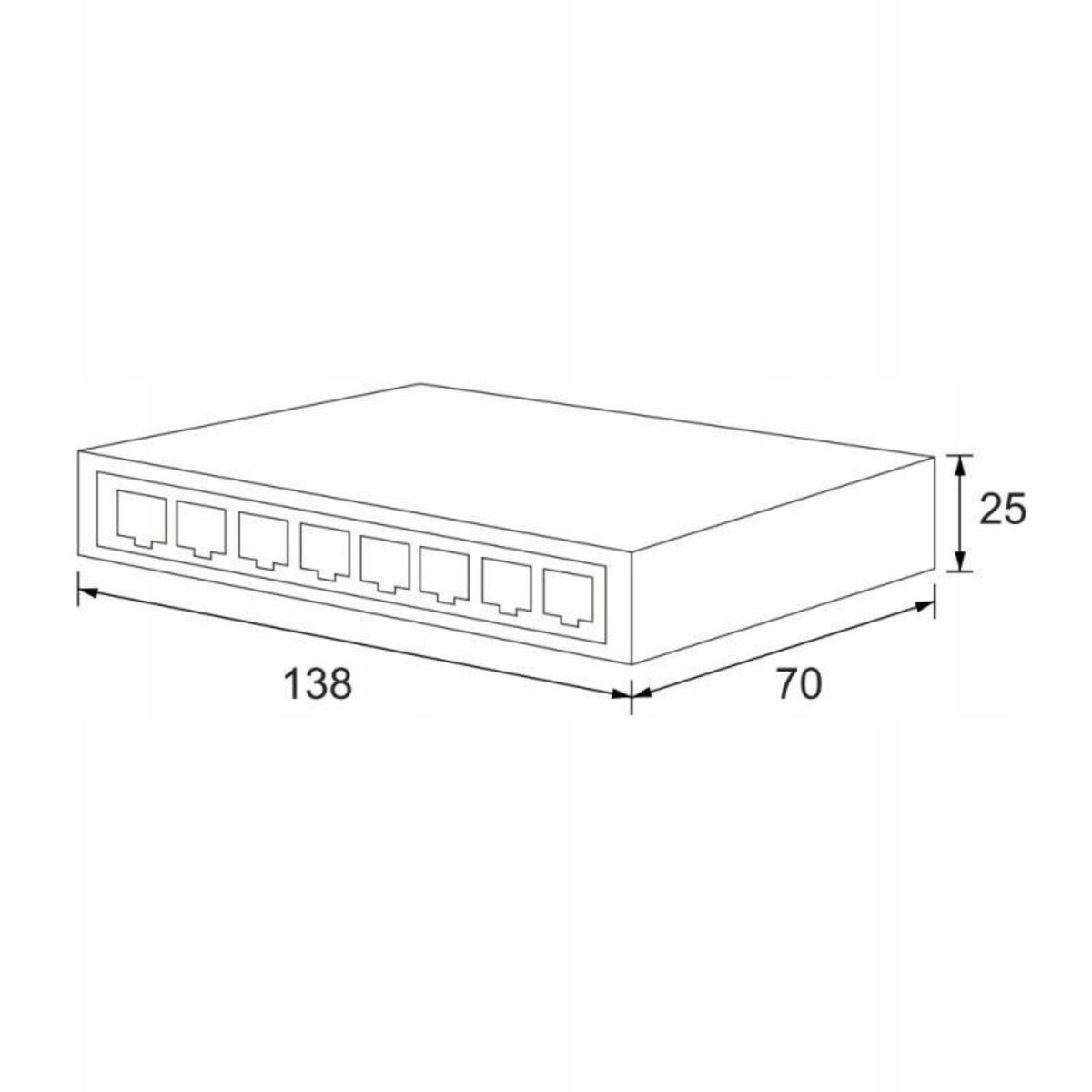 SG8 - Unmanaged 8 port network switch, GIGABIT! Packaging status original