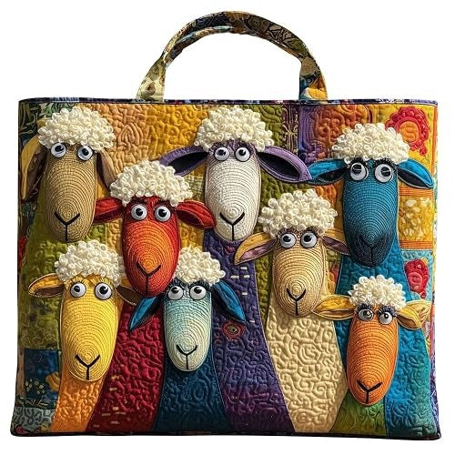 SHEEP PRINTED SHOULDER BAG FOR GIRLS SHOPPING GIFT FOR HOME