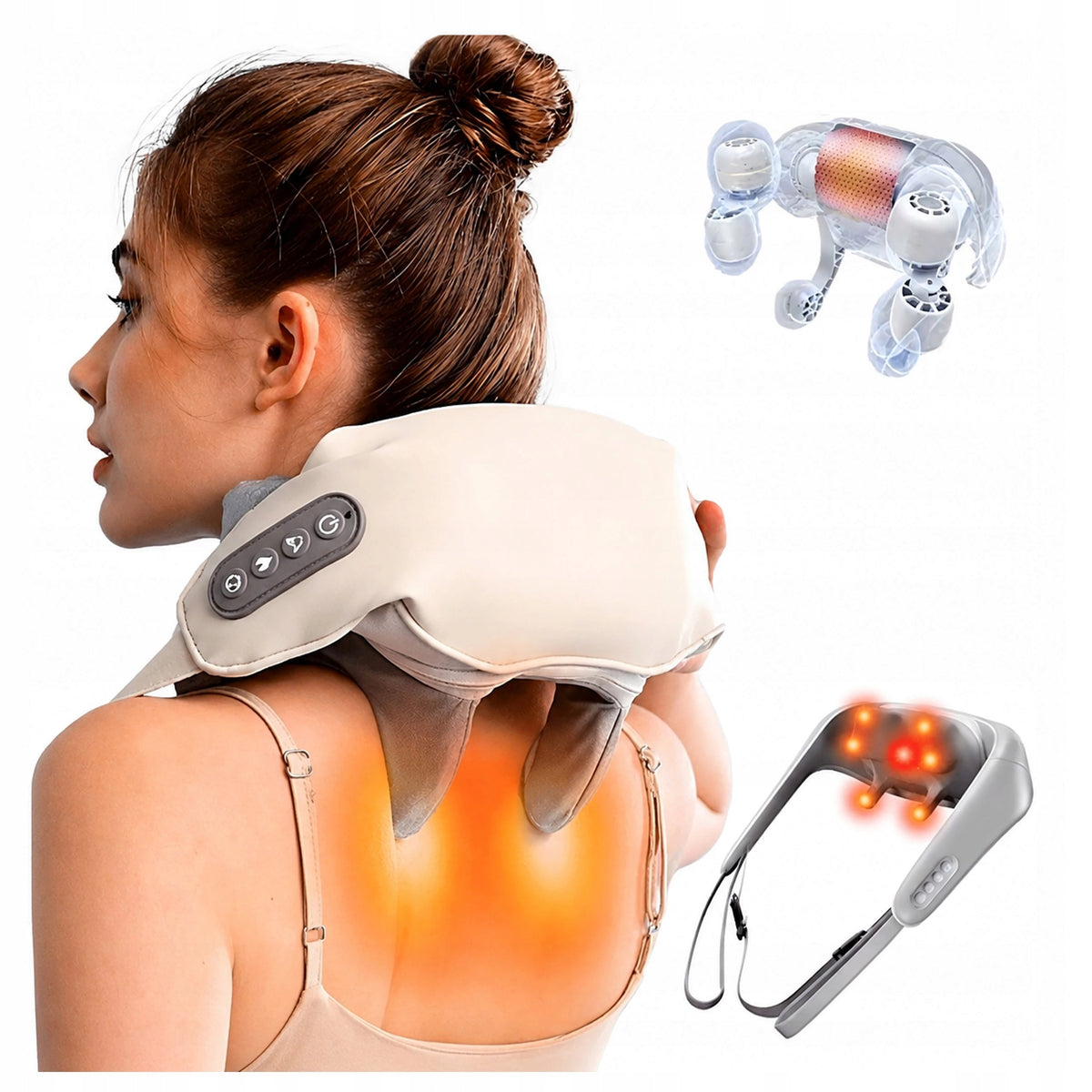 SHIATSU NECK MASSAGER BACK NECK MUSCLES HEATED RELAXING