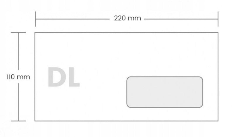 SHIPPING Envelope For Shipments And LETTERS DL HK WINDOW RIGHT 1000 Sheets