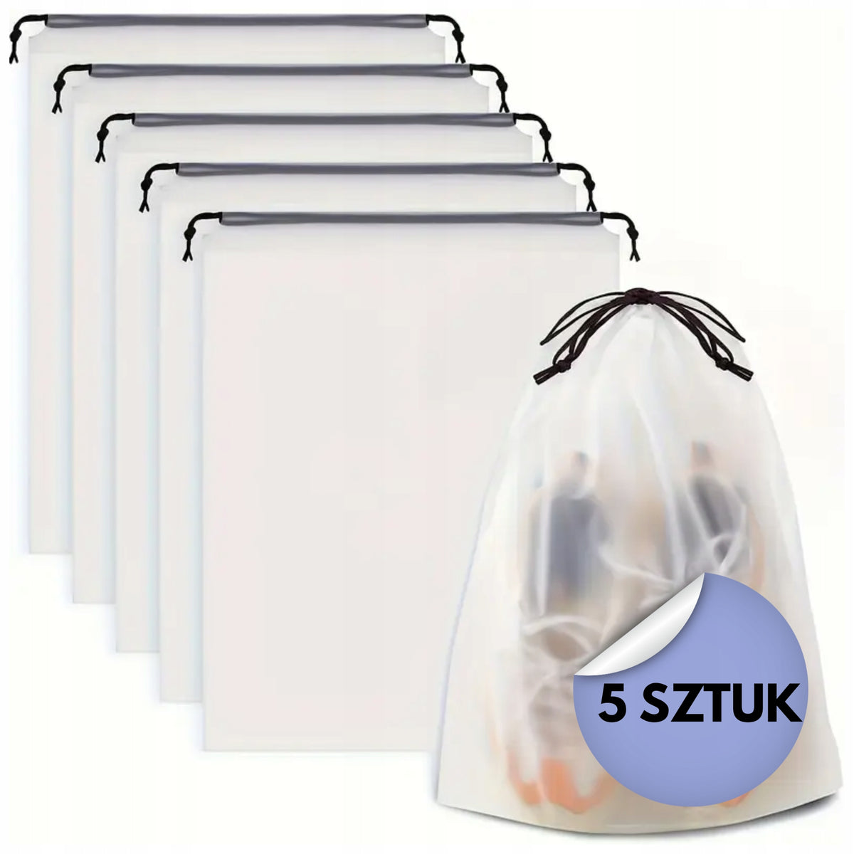 SHOE STORAGE BAGS 5PCS FOR TRAVEL SUITCASE ORGANIZER 30 X 40 CM