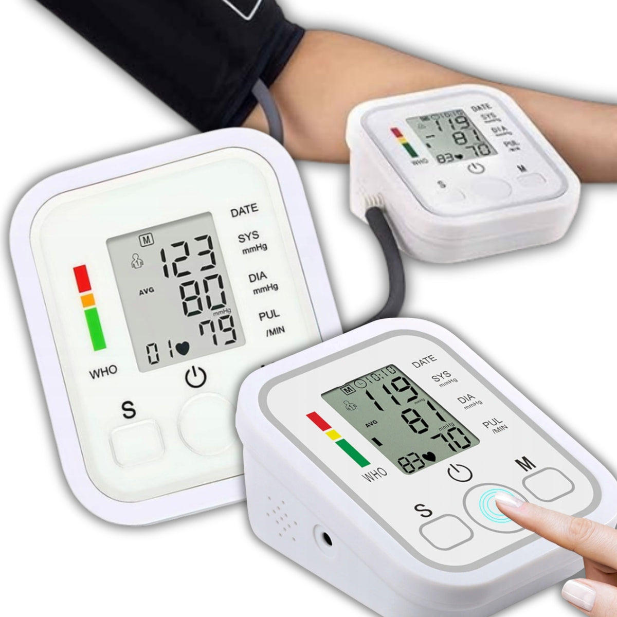 SHOULDER BLOOD PRESSURE MONITOR ELECTRONIC AUTOMATIC READABLE LCD SCREEN
