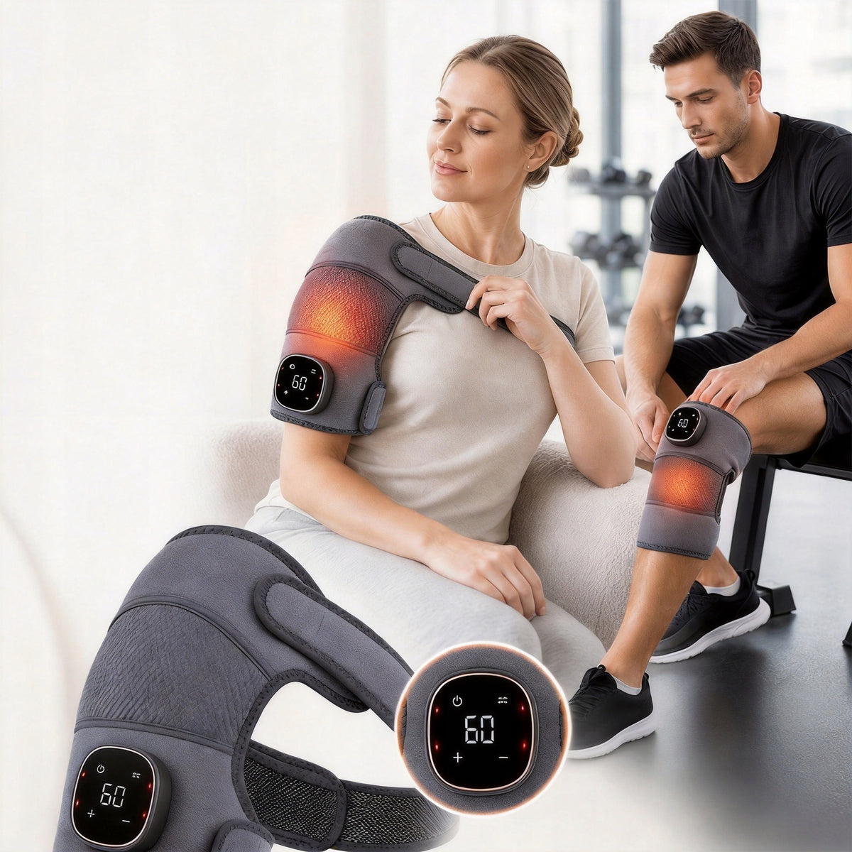 SHOULDER MASSAGER HEATING 6 LEVELS 3 VIBRATION MODES WIRELESS Packaging status original