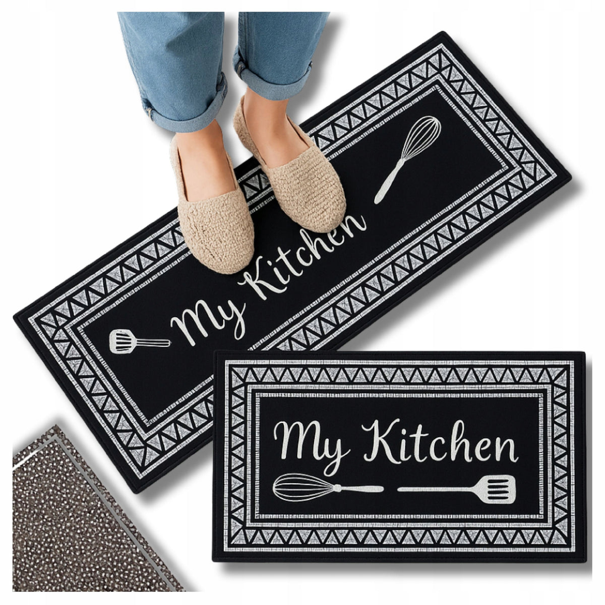 SIDEWALK FOR KITCHEN NON-SLIP CARPET SOFT KITCHEN RUG MAT 2 PCS