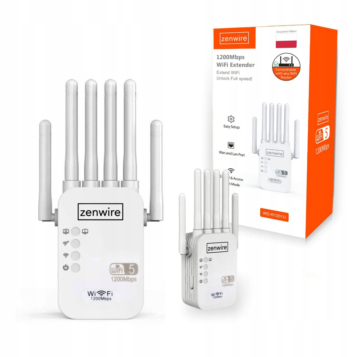 SIGNAL AMPLIFIER REPEATER WIFI 5 EXTERNAL REPEATER ACCESS POINT 1200 MB