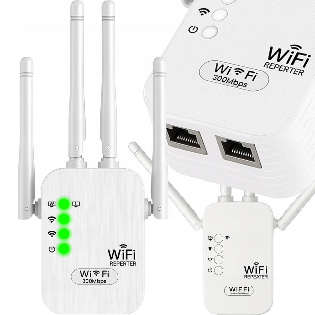 SIGNAL AMPLIFIER WIFI REPEATER 300MB/S 2.4GHZ WPS 4 ANTENNAS 2x LAN AP