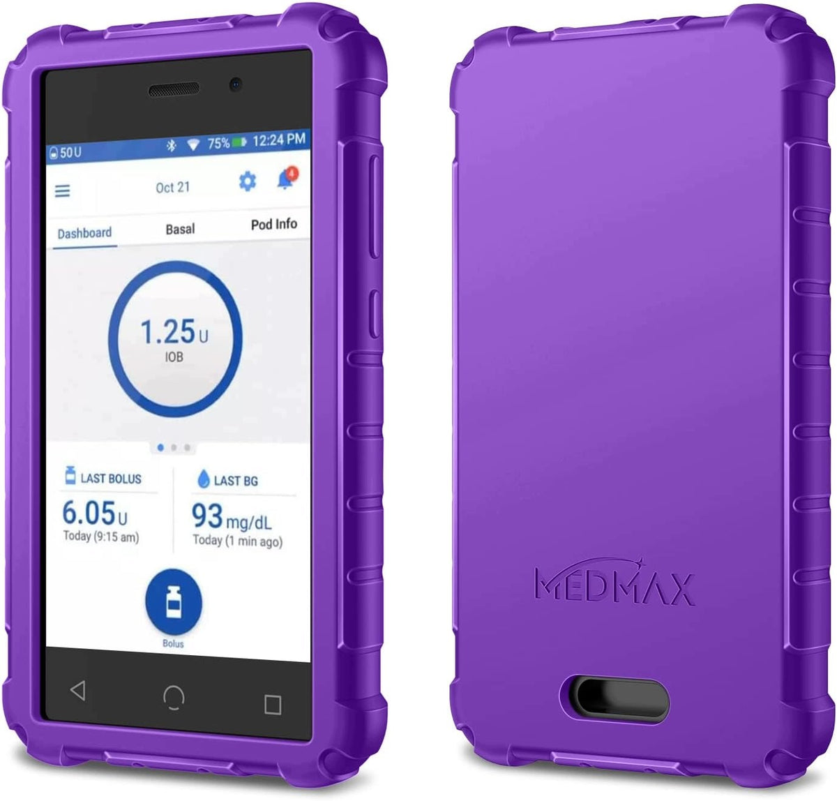 SILICONE CASE OMNIPOD DASH PDM PROTECTIVE PURPLE