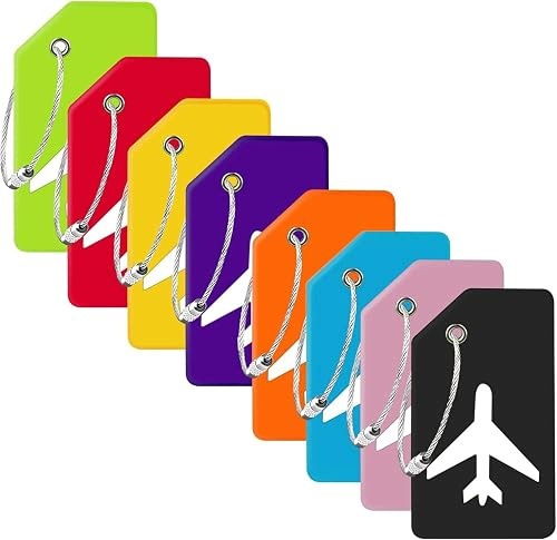 SILICONE LUGGAGE TAGS FOR TSA SUITCASE 8 PIECES HIKING Silicone Color multicolor