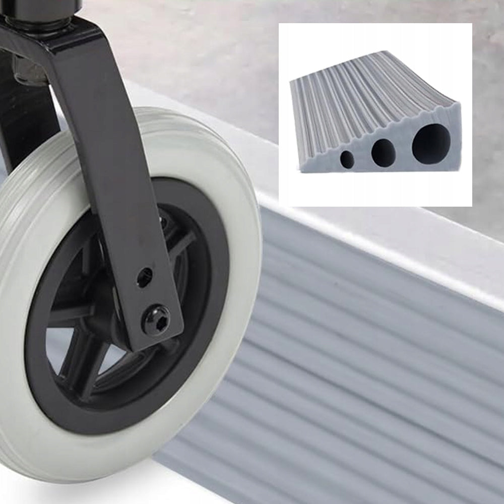 SILICONE THRESHOLD RAMP 90CM NON-SLIP FOR SCOOTER TROLLEYS GREY Brand no brand