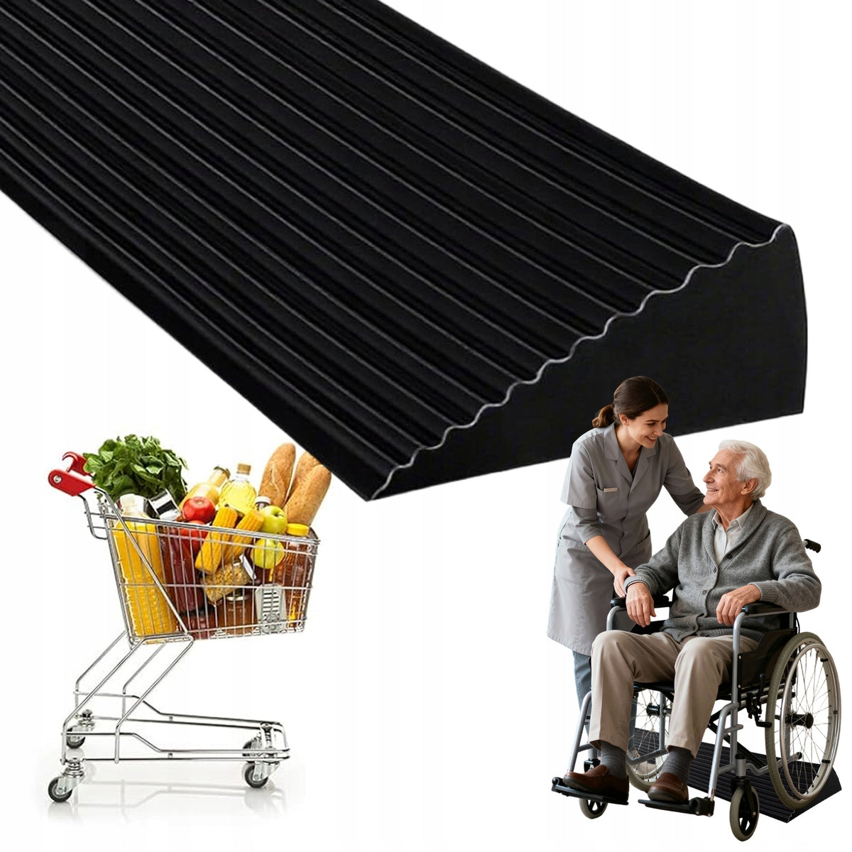 SILICONE THRESHOLD RAMP HELP OVERCOMING THRESHOLDS 90*8*3 cm
