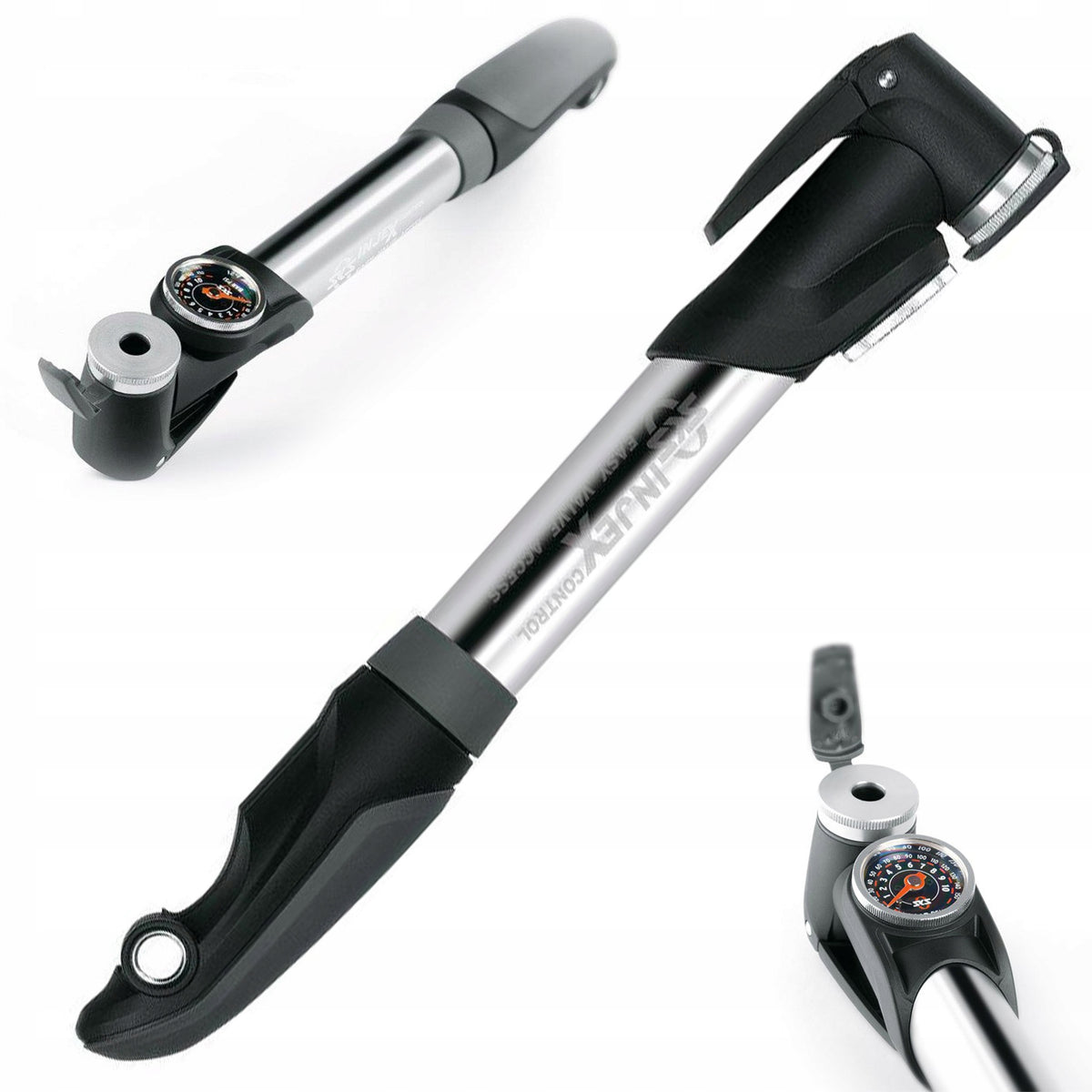 SKS Injex Control Handheld Bicycle Pump with Alu 10Bar AV DV Pressure Gauge