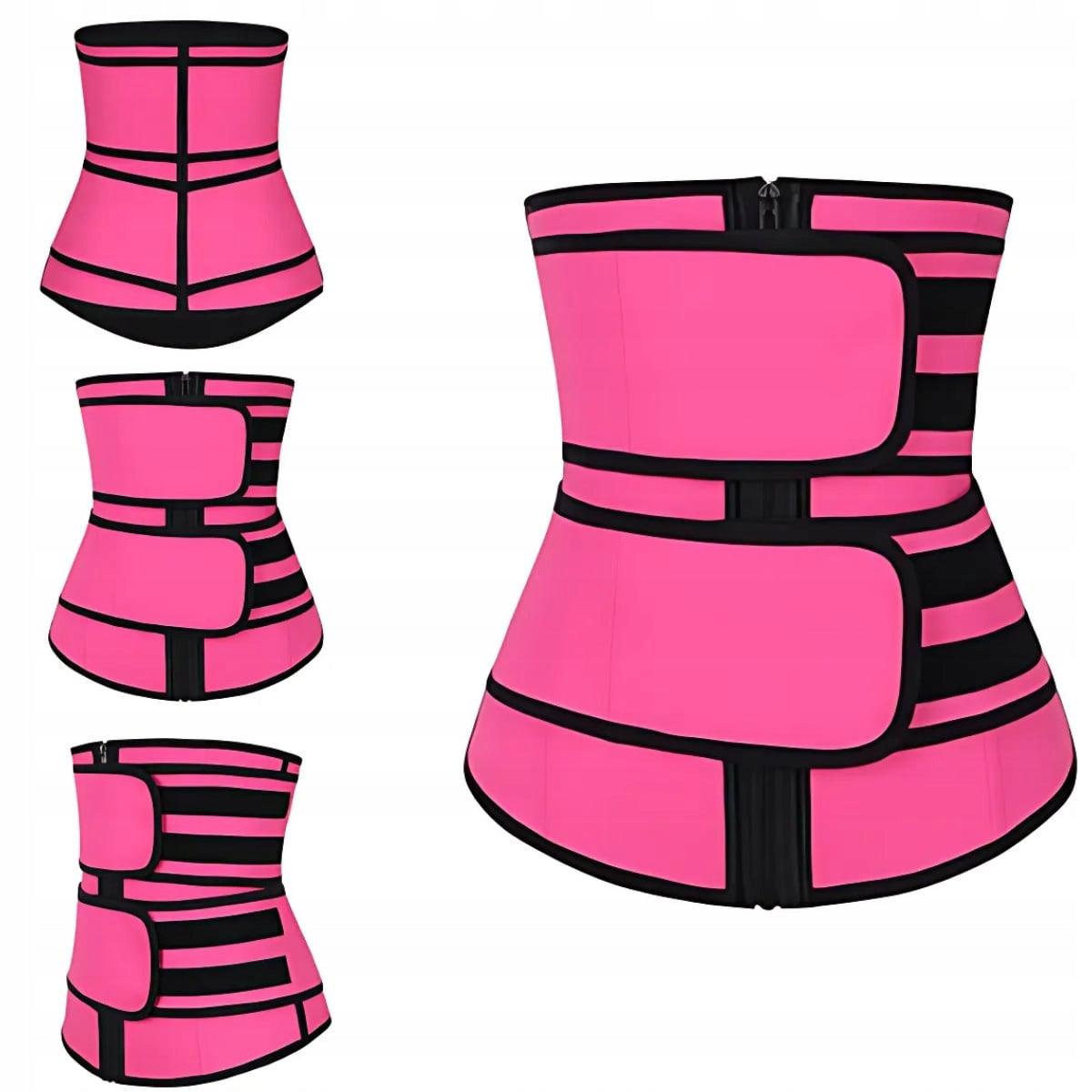 SLIMMING BELT FITNESS CORSET WAIST PINK DOUBLE VELCRO S