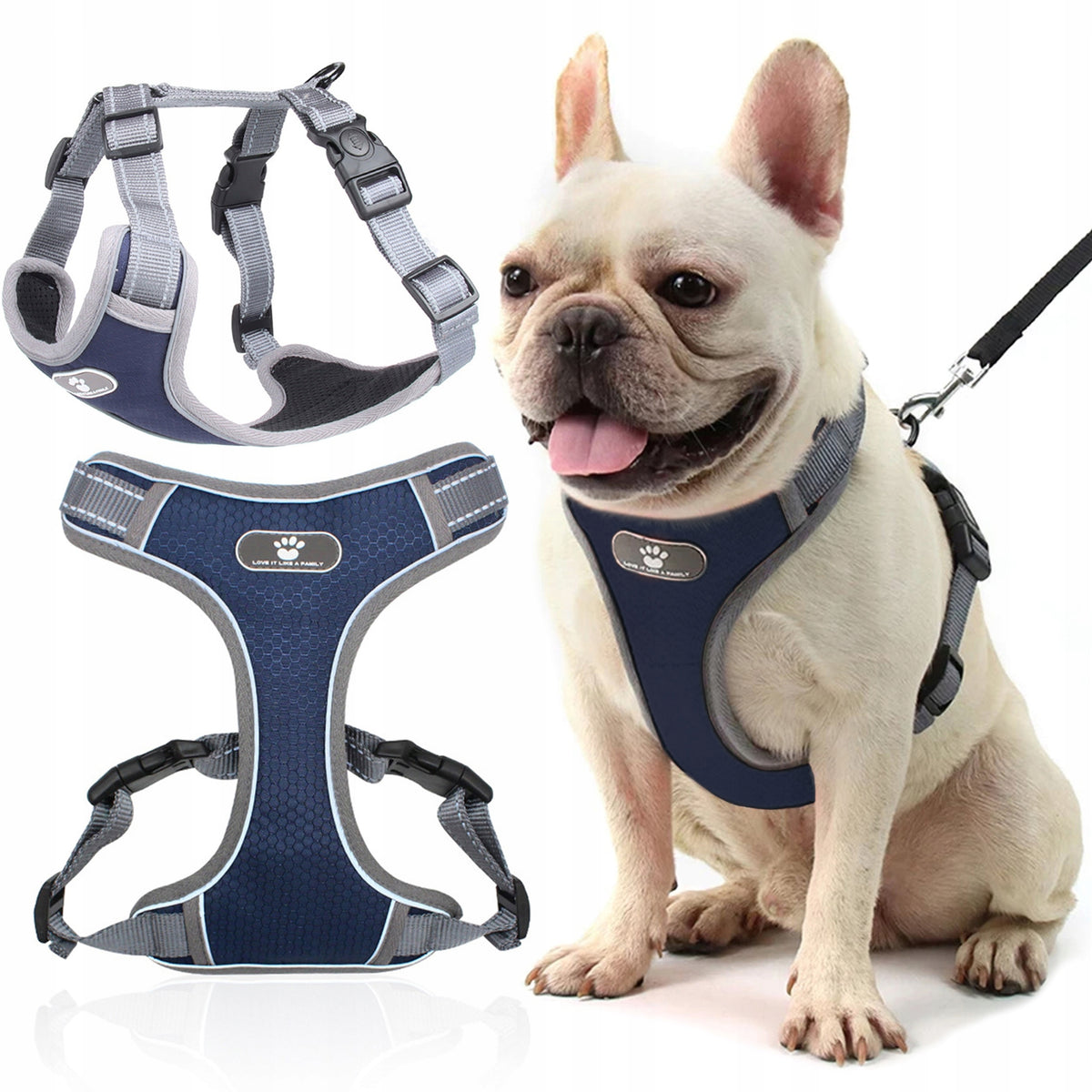 SMALL DOG HARNESS PRESSURE-FREE WALKING STRONG REFLECTORS ADJUSTMENT R:M