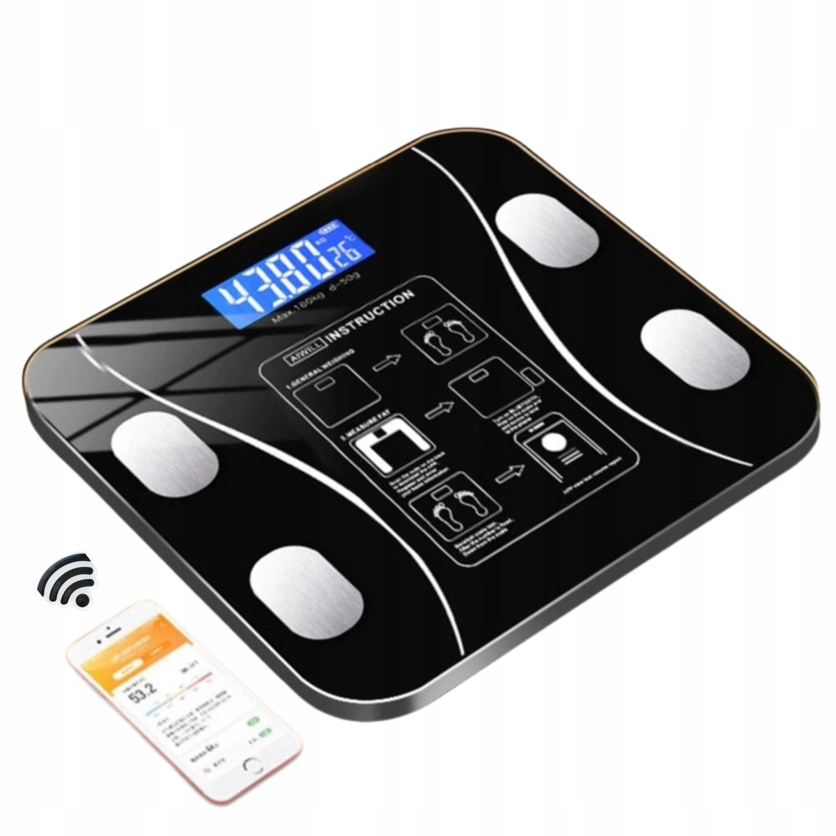 SMART+ ANDROID iOS ANALYTICAL BATHROOM SCALE + BATTERIES