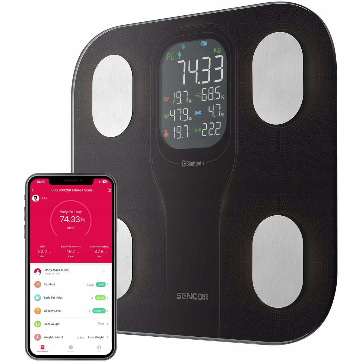 SMART BATHROOM SCALE Personal Fitness BMI iOS Android SBS9002BK Packaging status original