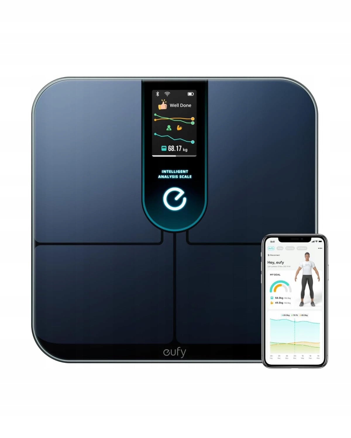 SMART DIGITAL SCALE WIFI BLUETOOTH 16 MEASUREMENTS BMI HEART RATE