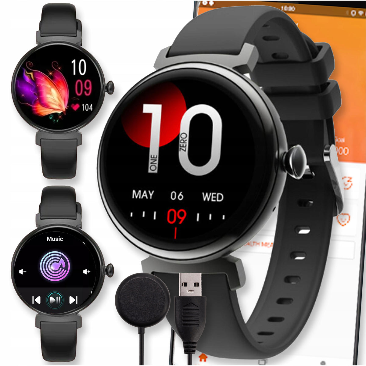 SMARTBAND BAND SMARTWATCH BAND BLACK WATCH AMOLED SP02 SMART 5ATM PRO