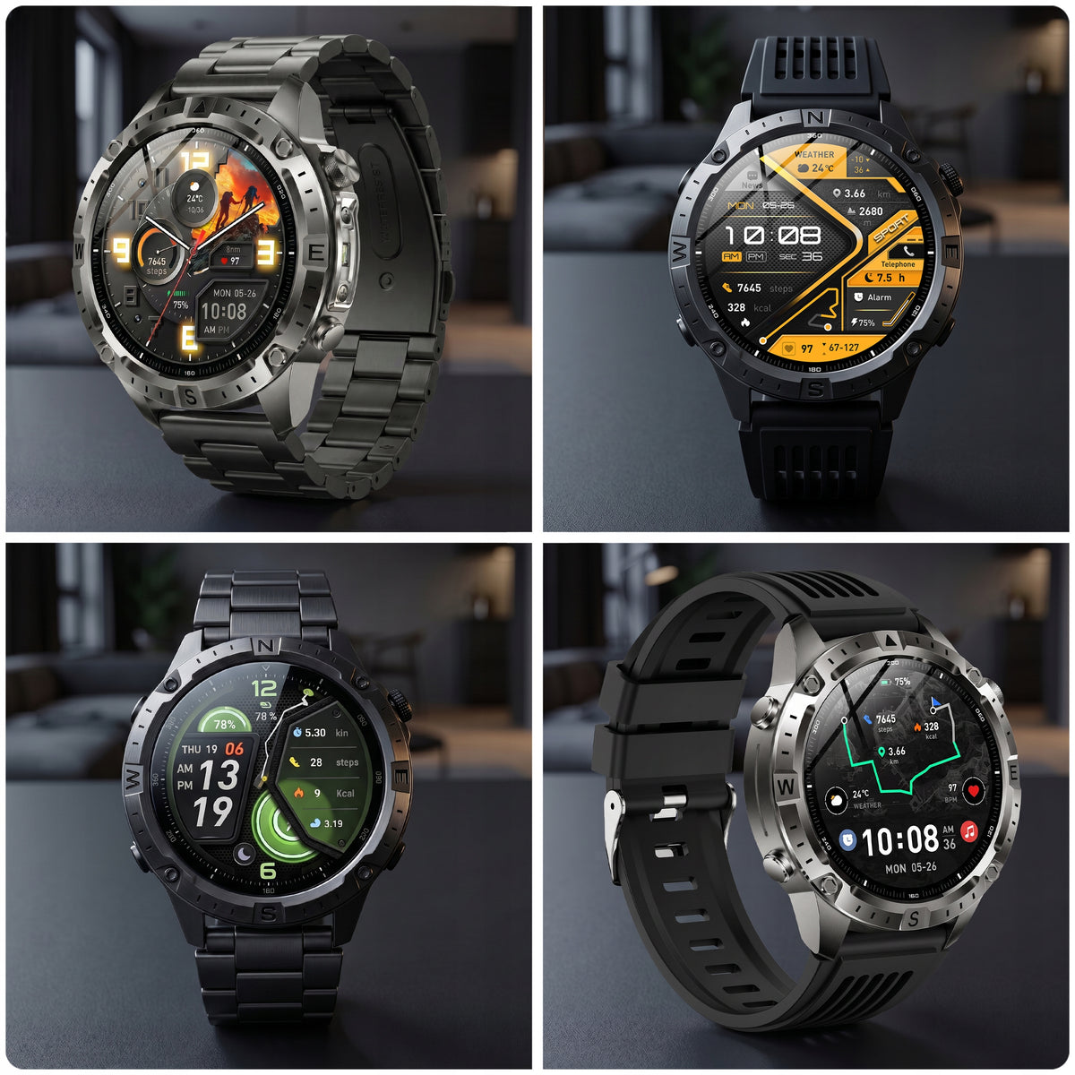 SMARTWATCH MEN'S GPS MAP WATCH WATERPROOF ASSISTANT AI AMOLED WHATSAPP Packaging status original