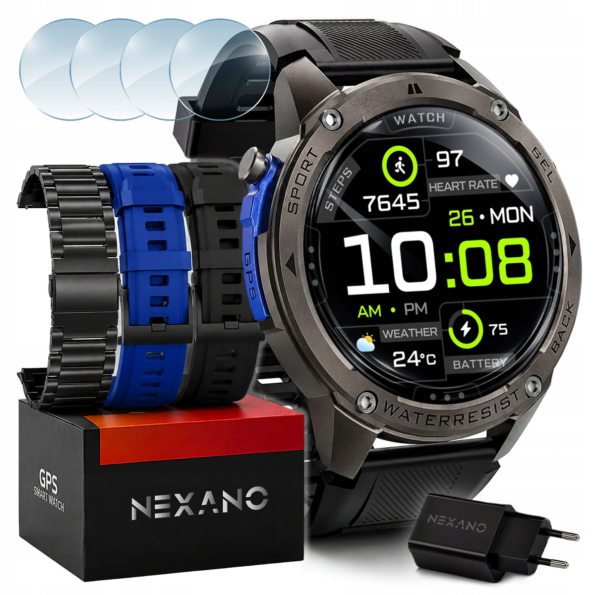 SMARTWATCH MEN'S GPS WATCH WATERPROOF IP69K MENU PL TALK AMOLED
