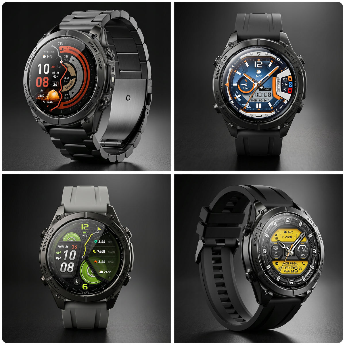 SMARTWATCH MEN'S WATCH WATERPROOF IP69K DUAL GPS MAP MENU PL TALK AI Packaging status original