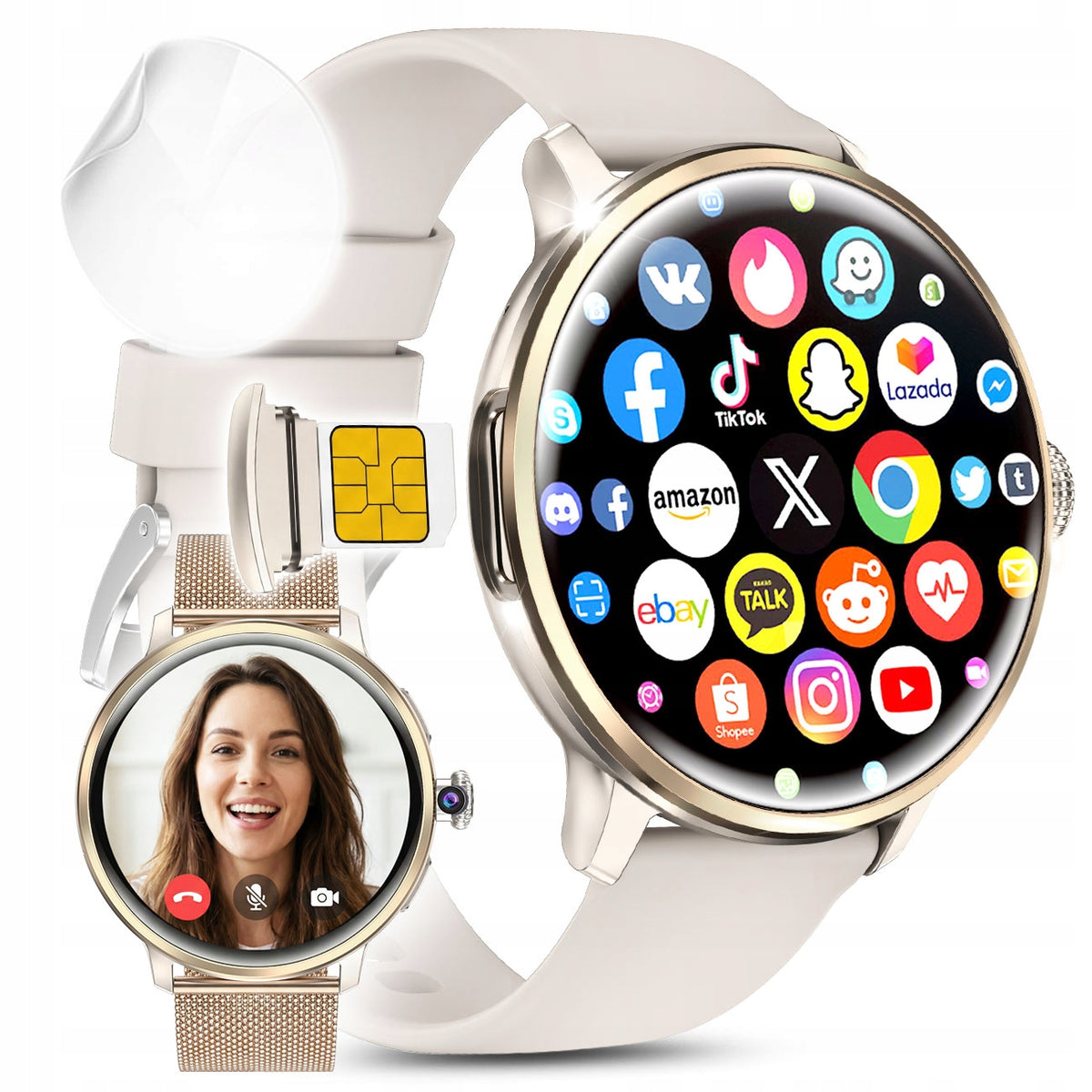 SMARTWATCH WATCH 4G SIM LTE WiFi GPS APPS GOOGLE CAMERA HD ANDROID