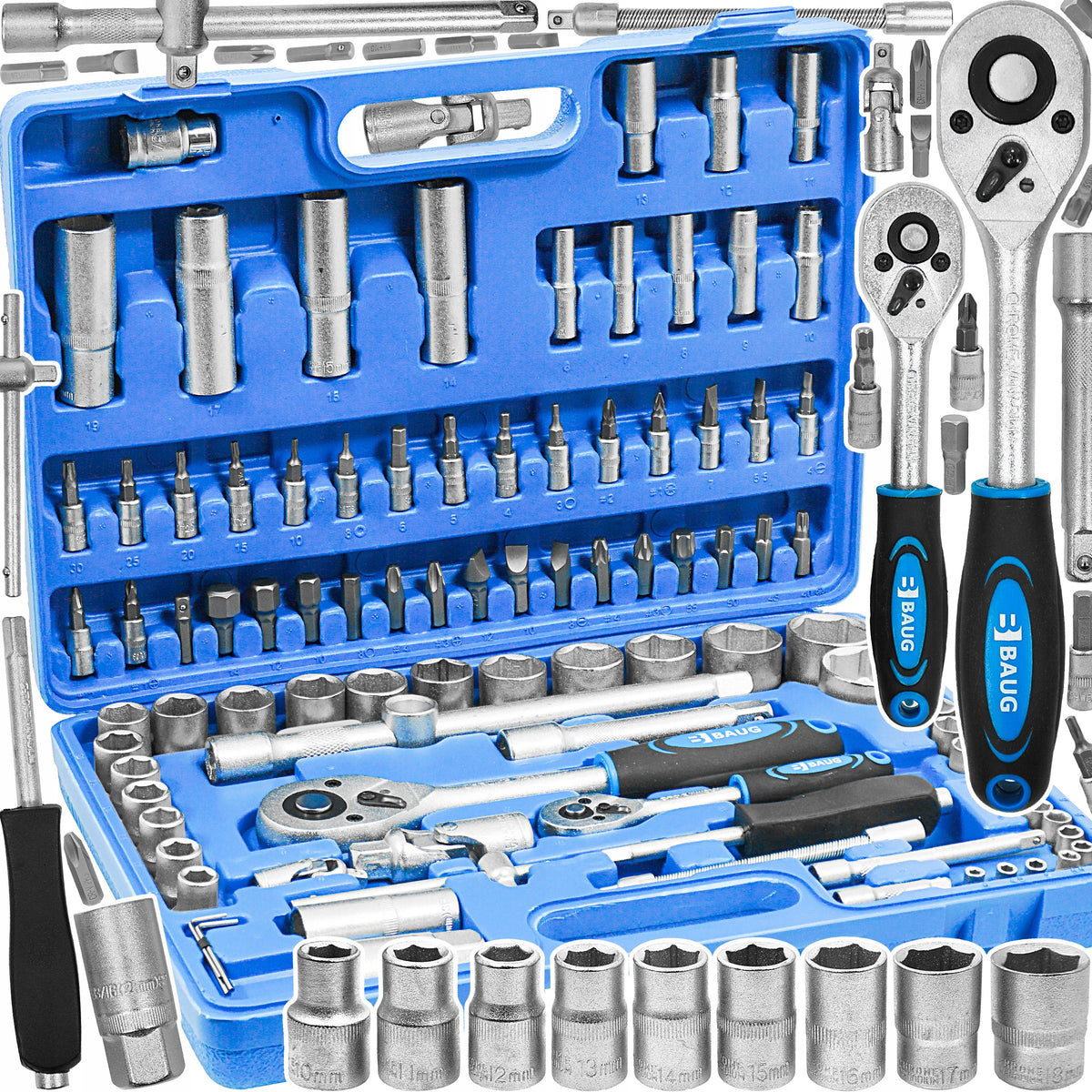 SOCKET WRENCHES 94 SET OF SOCKET WRENCHES TOOLS BITS TORX 2 RATCHETS