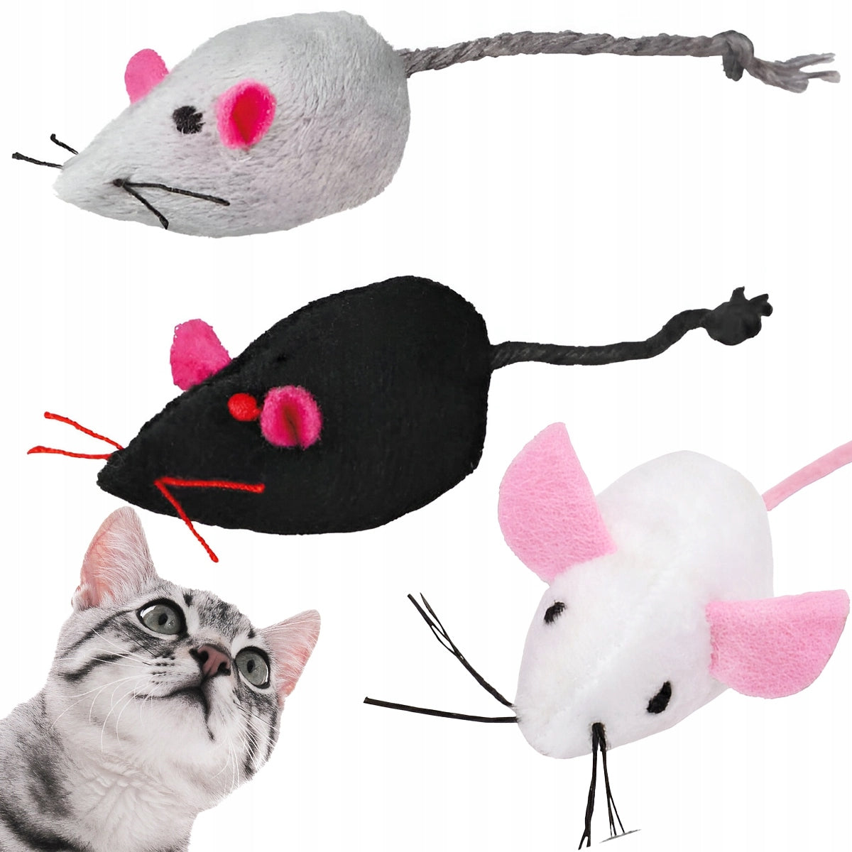 SOFT Plush MOUSE Mouse TOY for CAT 6 cm with a tail