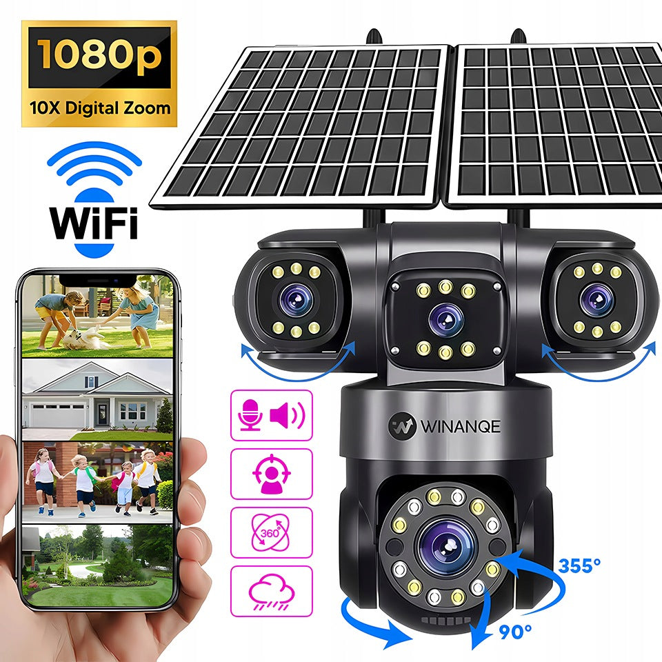 SOLAR CAMERA 4G OUTDOOR FOUR HD LENSES 4X4MP AOV SIM LTE