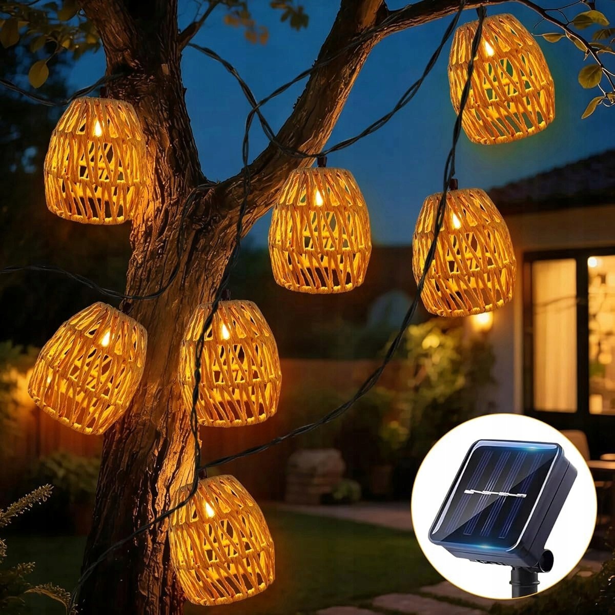 SOLAR GARDEN LAMP LOFT RATTAN BROWN LANTERN FOR OUTDOOR TERRACE Brand no brand