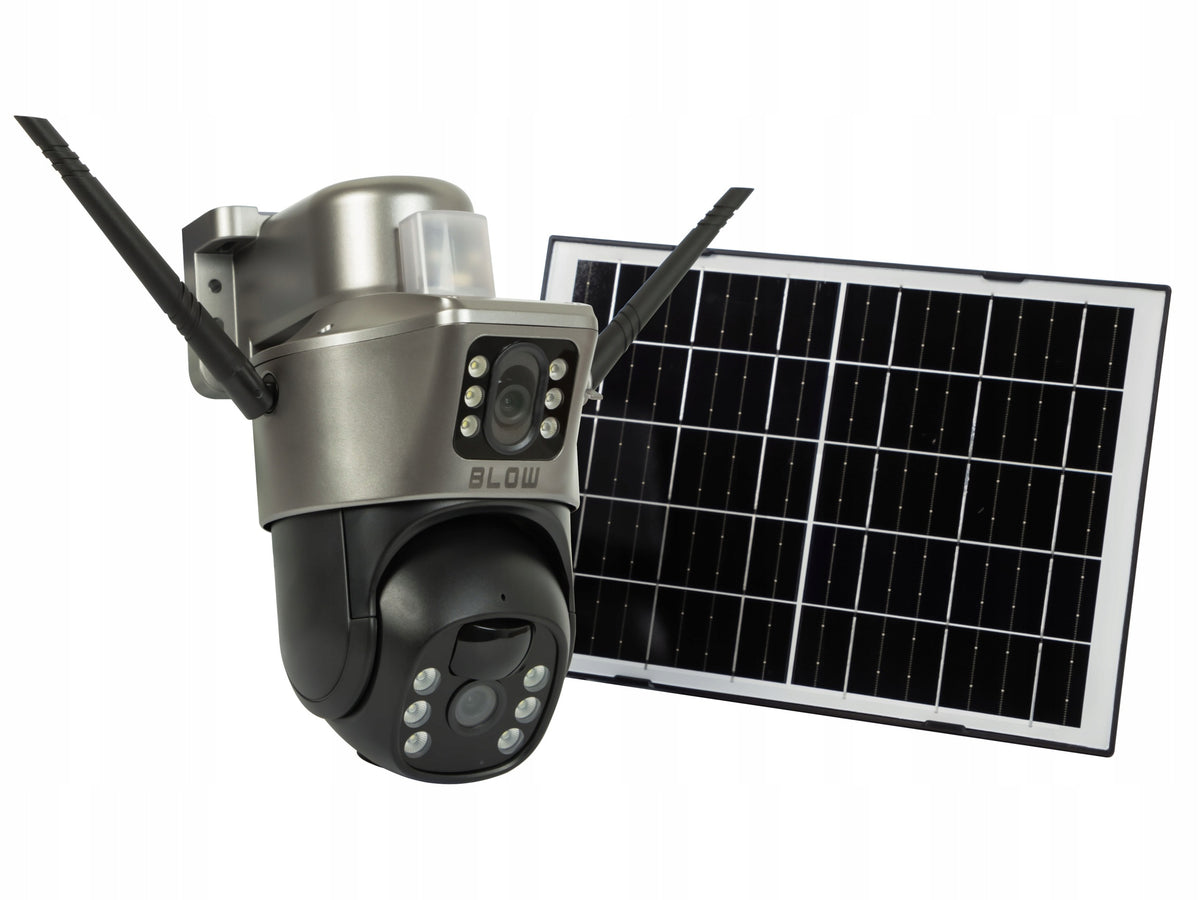 SOLAR OUTDOOR CAMERA ROTATING 4G SIM 8MP LTE BATTERY 2 LENSES Packaging status original